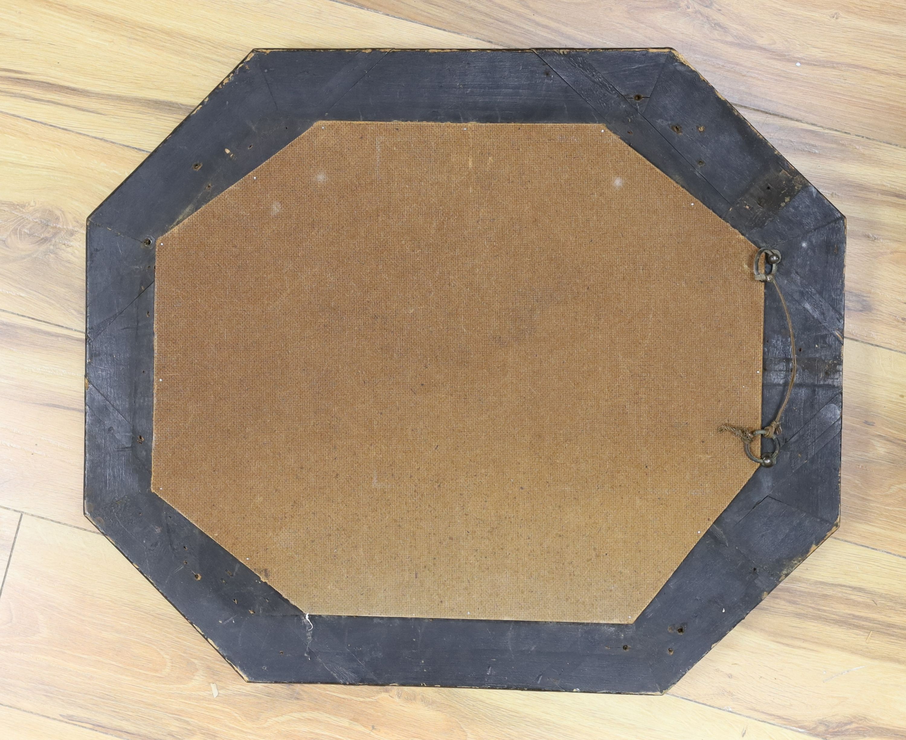 A late 19th/early 20th century octagonal Venetian mirror, top - 60cm long
